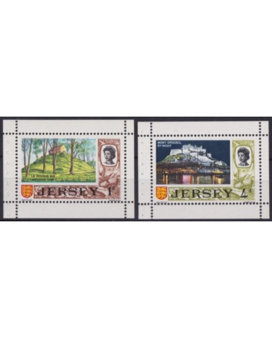 F-EX60135 ENGLAND UK JERSEY MNH 1971 BOOKLED SHEET DEFINITIVE LANDSCAPE.