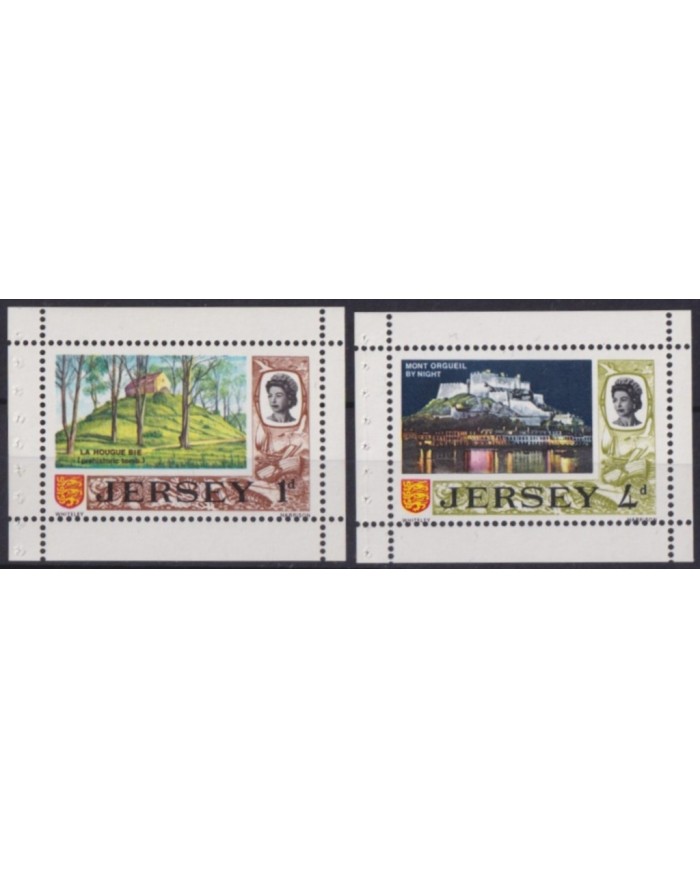 F-EX60135 ENGLAND UK JERSEY MNH 1971 BOOKLED SHEET DEFINITIVE LANDSCAPE.
