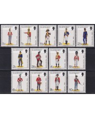 F-EX60138 ENGLAND UK GUERNSEY MNH 1974 MILITAR UNIFORM COSTUMES SET.