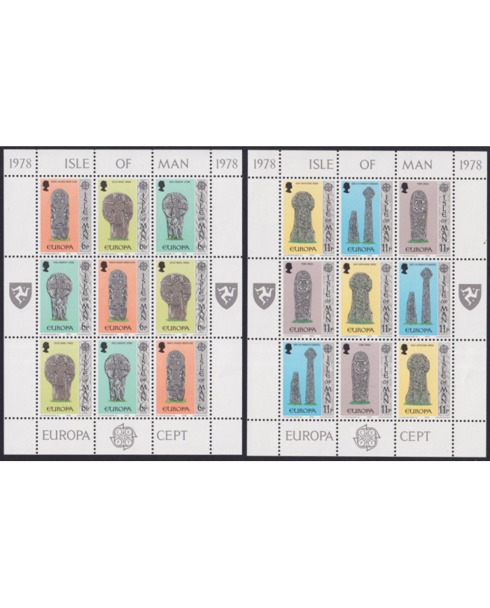 F-EX59726 MAN IS ENGLAND UK MNH 1978 CELTIC ARCHAELOGY EUROPA CEPT SHEET.