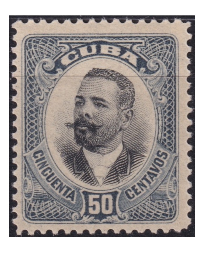 1907-52 CUBA REPUBLICA 1907 MLH 50c ANTONIO MACEO INDEPENDENCE PATRIOT.