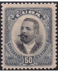 1907-52 CUBA REPUBLICA 1907 MLH 50c ANTONIO MACEO INDEPENDENCE PATRIOT.