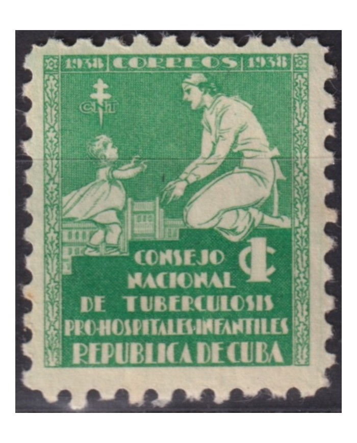 1938-100 CUBA REPUBLICA 1938 MLH 1c PRO TUBERCULOSOS SEMIPOSTAL CHILDREN.