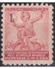 1939-465 CUBA REPUBLICA 1939 MLH 1c PRO TUBERCULOSOS SEMIPOSTAL CHILDREN.