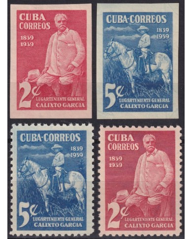 1939-466 CUBA REPUBLICA 1939 MH MAYOR GEN CALIXTO GARCIA INDEPENDENCE PATRIOT.