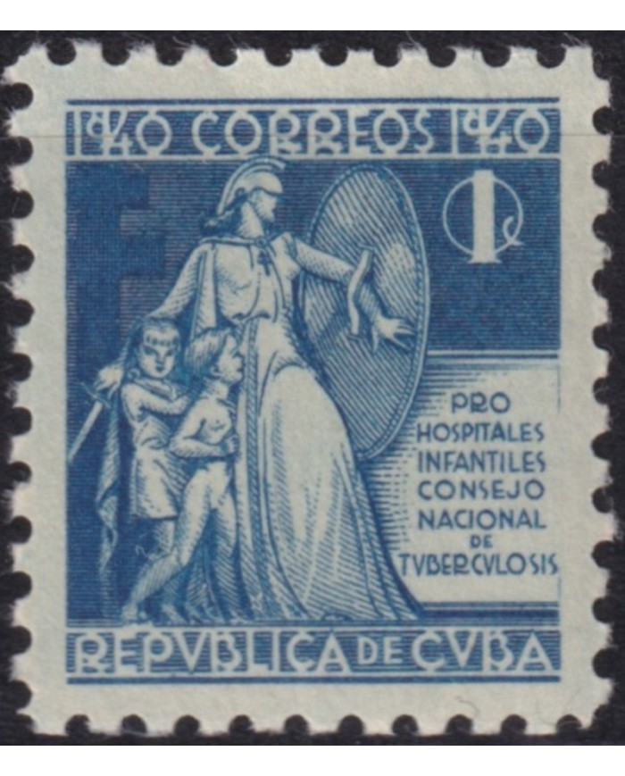 1940-400 CUBA REPUBLICA 1940 MLH 1c PRO TUBERCULOSOS SEMIPOSTAL CHILDREN.