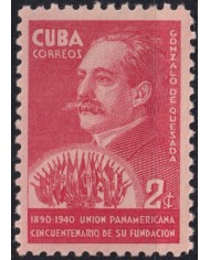 1940-401 CUBA REPUBLICA 1940 MH UNION PANAMERICANA GONZALO DE QUESADA.