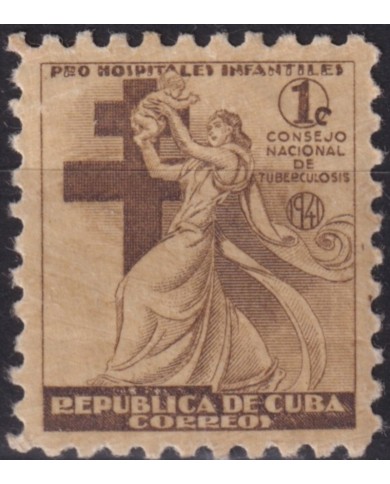 1941-218 CUBA REPUBLICA 1941 MLH 1c PRO TUBERCULOSOS SEMIPOSTAL CHILDREN.