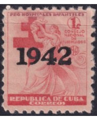 1942-476 CUBA REPUBLICA 1942 MLH 1c PRO TUBERCULOSOS SEMIPOSTAL CHILDREN OVERPRINT “1942”.