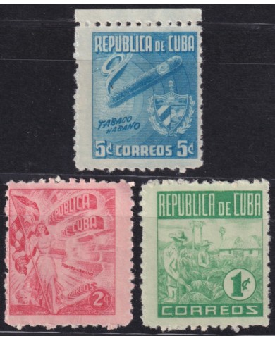 1948-331 CUBA REPUBLICA 1948 MNH PROPAGANDA DEL TABACO TOBACCO SECOND SET.