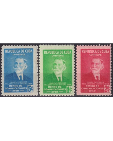 1949-314 CUBA REPUBLICA 1949 MNH RETIRO DE COMUNIACIONES ISMAEL CESPEDES.