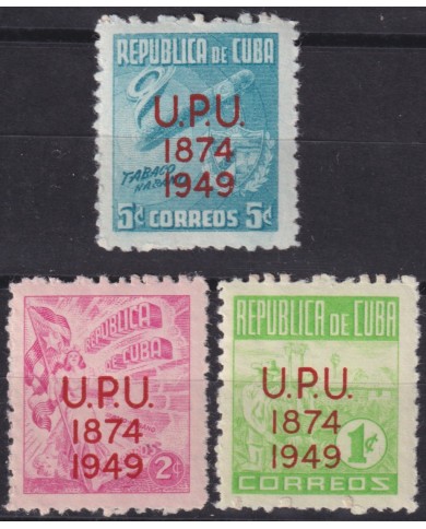 1949-315 CUBA REPUBLICA 1949 MNH UPU OVERPRINT PROPAGANDA DEL TABACO TOBACCO SET.