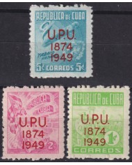 1949-315 CUBA REPUBLICA 1949 MNH UPU OVERPRINT PROPAGANDA DEL TABACO TOBACCO SET.