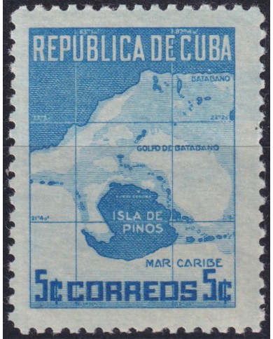 1949-317 CUBA REPUBLICA 1949 MNH PINES IS HAY – QUESADA TREATY.