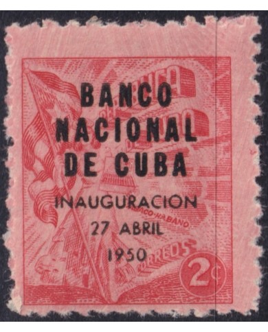 1950-309 CUBA REPUBLICA 1950 MNH BANCO NACIONAL DE CUBA OVERPRINT TOBACCO PROPAGANA DEL TABACO.