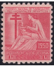 1950-310 CUBA REPUBLICA 1950 MLH 1c PRO TUBERCULOSOS SEMIPOSTAL CHILDREN.