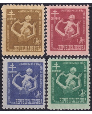 1951-490 CUBA REPUBLICA 1951 MNH PRO TUBERCULOSOS SEMIPOSTAL CHILDREN.