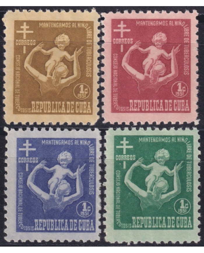 1951-490 CUBA REPUBLICA 1951 MNH PRO TUBERCULOSOS SEMIPOSTAL CHILDREN.