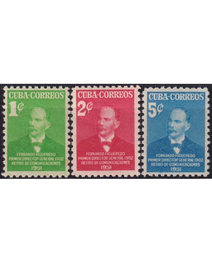 1951-491 CUBA REPUBLICA 1951 MNH RETIRO DE COMUNICACIONES FERNANDO FIGUEREDO.