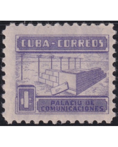 1951-492 CUBA REPUBLICA 1951 MLH 1c PALACIO DE COMUNICACIONES SEMIPOSTAL.