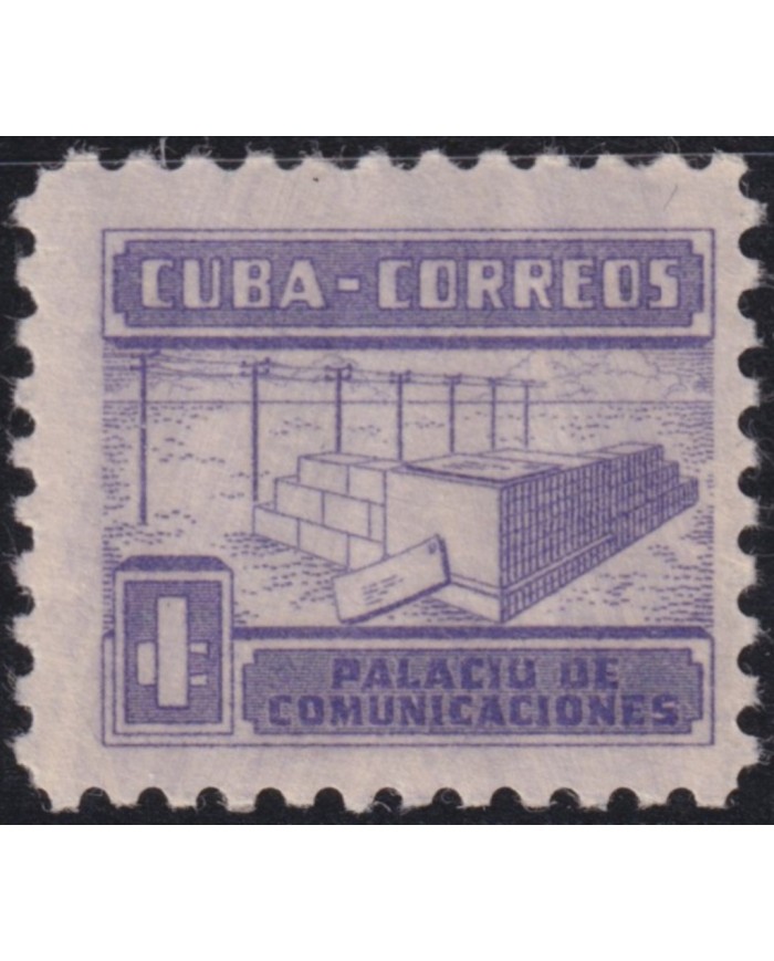 1951-492 CUBA REPUBLICA 1951 MLH 1c PALACIO DE COMUNICACIONES SEMIPOSTAL.