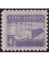 1951-492 CUBA REPUBLICA 1951 MLH 1c PALACIO DE COMUNICACIONES SEMIPOSTAL.