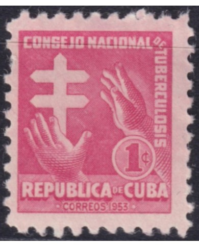 1953-285 CUBA REPUBLICA 1953 MNH PRO TUBERCULOSOS SEMIPOSTAL HANDS.
