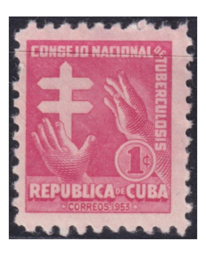 1953-285 CUBA REPUBLICA 1953 MNH PRO TUBERCULOSOS SEMIPOSTAL HANDS.