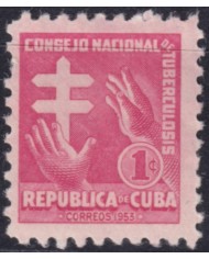1953-285 CUBA REPUBLICA 1953 MNH PRO TUBERCULOSOS SEMIPOSTAL HANDS.