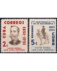 1954-287 CUBA REPUBLICA 1954 MLH MAYOR GENERAL JOSE MAYIA RODRIGUEZ INDEPENDENCE WAR.