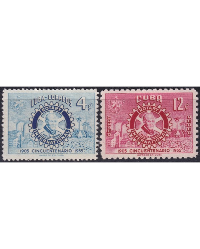 1955-390 CUBA REPUBLICA 1955 MNH 50º ANNIV ROTARY CLUB.