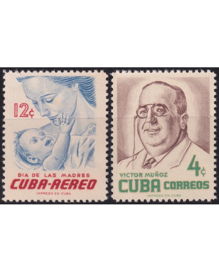 1956-487 CUBA REPUBLICA 1956 MNH MOTHER DAY VICTOR MUÑOZ DIA DE LAS MADRES.