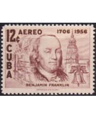 1956-488 CUBA REPUBLICA 1956 MNH BENJAMIN FRANKLIN ELECTRICITY INVENTOR.