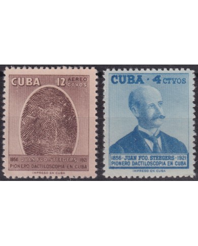 1957-515 CUBA REPUBLICA 1957 MNH JUAN FRANCISCO STEEGERS POLICE DACTILOSCOPY.