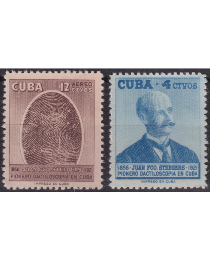 1957-515 CUBA REPUBLICA 1957 MNH JUAN FRANCISCO STEEGERS POLICE DACTILOSCOPY.