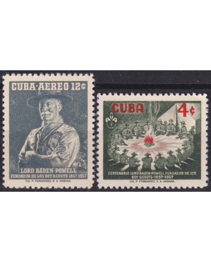 1957-518 CUBA REPUBLICA 1957 MLH BOYS SCOUT LORD BADEM POWELL.