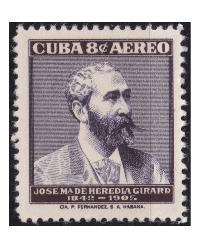 1957-519 CUBA REPUBLICA 1957 MLH JOSE MARIA HEREDIA INDEPENDENCE WAR.
