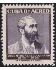 1957-519 CUBA REPUBLICA 1957 MLH JOSE MARIA HEREDIA INDEPENDENCE WAR.
