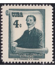 1957-520 CUBA REPUBLICA 1957 MH CORONEL RAFAEL MANDULEY DEL RIO INDEPENDENCE WAR.