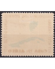 1957-523 CUBA REPUBLICA 1957 MLH 30º ANNIV AIRMAIL SERVICE MAP & AIRPLANE.
