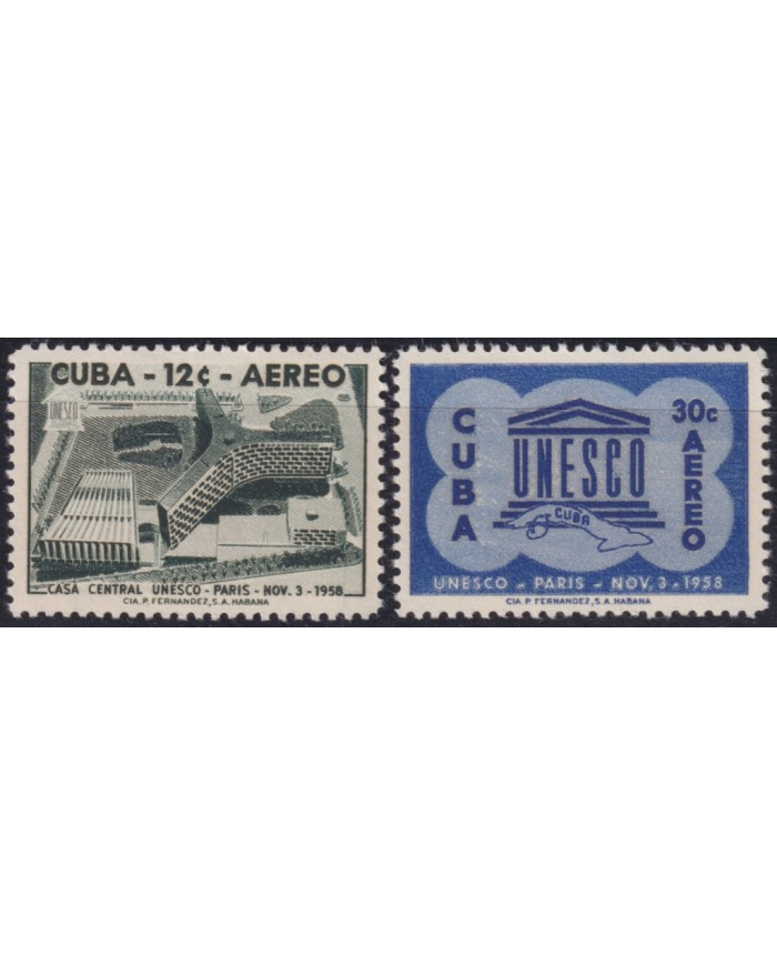 1958-509 CUBA REPUBLICA 1958 MNH UNESCO BUILDING INAUGURATION.