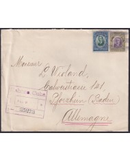1910-H-112 CUBA REPUBLICA 1910 5c AGRAMONTE + 8c 1911 REGISTERED MAIL HAVANA – GERMANY.