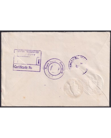 1968-H-16 CUBA 1968 REGISTERED MAIL TO SPAIN. COINS & ERNESTO CHE GUEVARA.