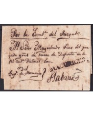 PREFI-804 CUBA SPAIN (CIRCA 1840) MACURIGES RARE LINE POSTMARK TO HAVANA.