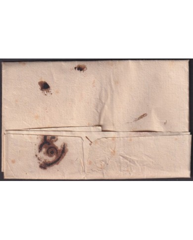 PREFI-805 ESPAÑA SPAIN 1833 STAMPLESS TO CUBA CATALUÑA POSTMARK MARITIME MAIL “E”.