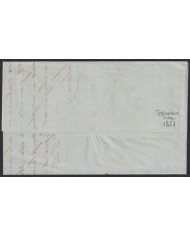 PREFI-814 CUBA SPAIN 1851 STAMPLESS MARITIME MAIL Nº4 BLUE. TRINIDAD TO CADIZ.
