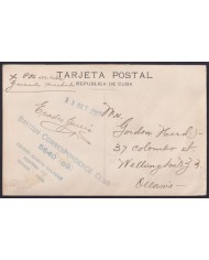 POS-1876 CUBA POSTCARD PRES MACHADO 2c WITH PERFORATION PERFIN - NEW ZEALAND.