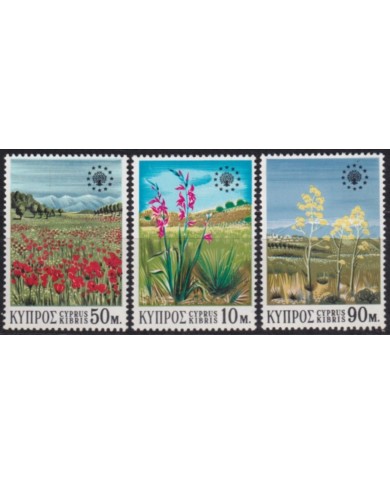 F-EX58713 CYPRUS KIBRIS MNH 1970 YEAR OF NATURE CONSERVATION FLOWER FLORES.