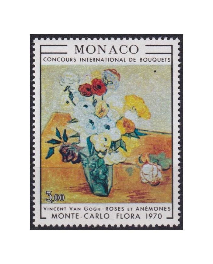 F-EX58707 MONACO MNH 1970 FLOWER FLORES ART PAINTING VINCENT VAN GOGH ROSES.