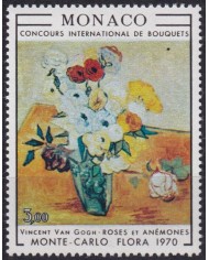 F-EX58707 MONACO MNH 1970 FLOWER FLORES ART PAINTING VINCENT VAN GOGH ROSES.